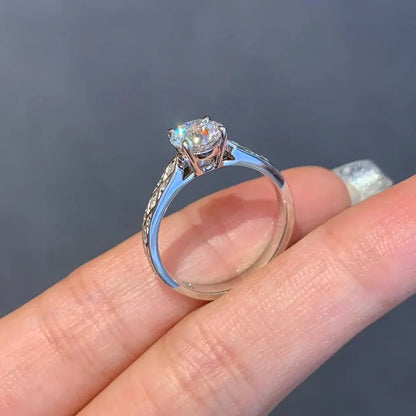 1.20TCW round lab grown diamond engagement ring, classic cathedral setting, IGI certified bridal jewelry, luxury wedding ring design