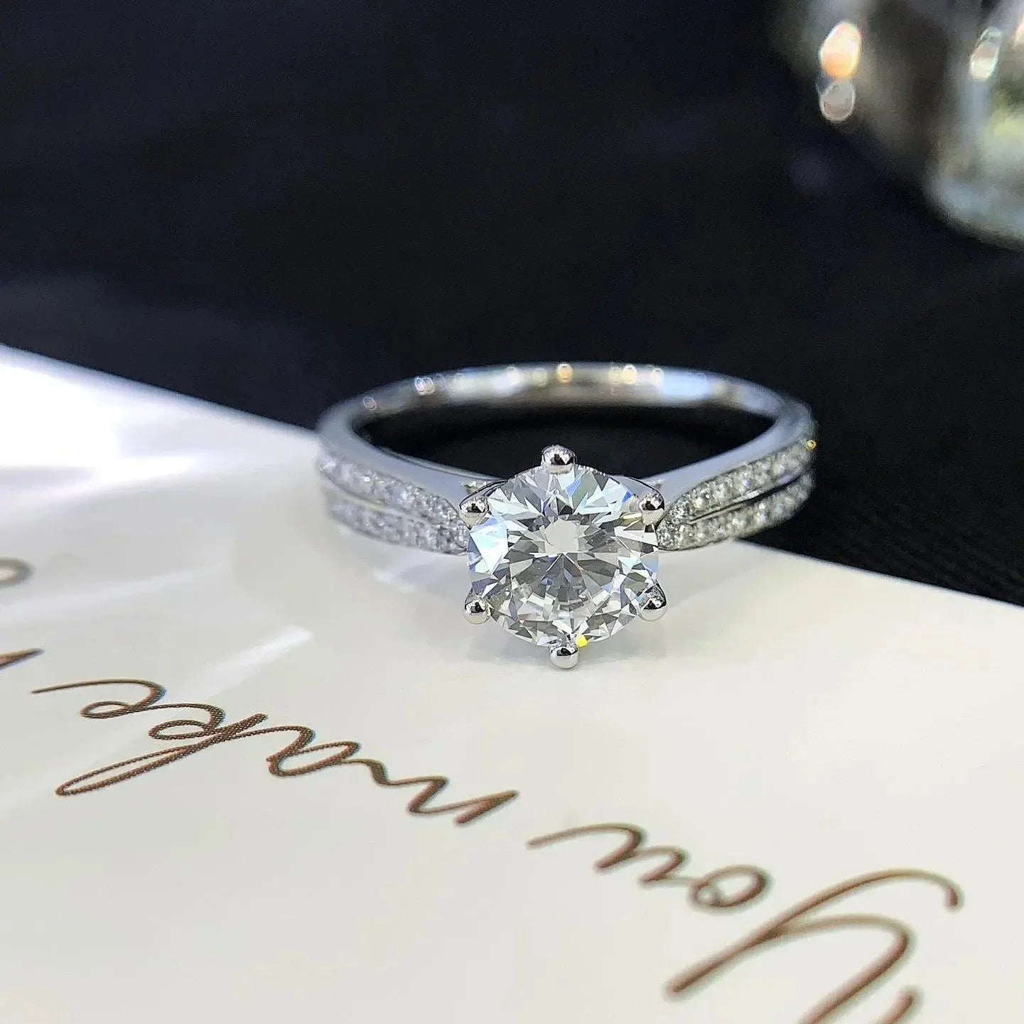 Round lab created diamond engagement ring, 1.20TCW double band cathedral ring, IGI certified, elegant bridal wedding jewelry