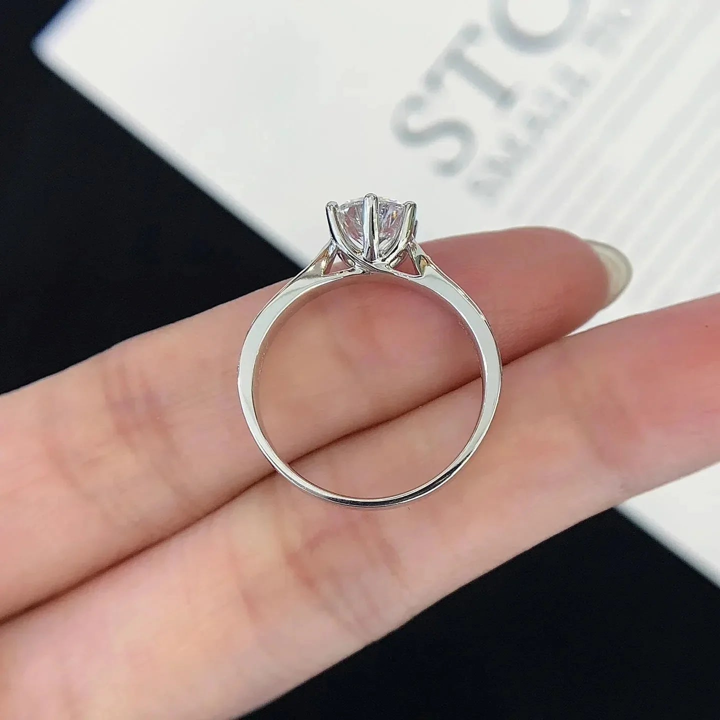 1.20 TCW Round Lab Grown Diamond Engagement Ring | Double Band Cathedral Ring | IGI Certified 