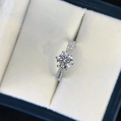 1.20TCW round lab grown diamond engagement ring, double band cathedral setting, IGI certified bridal jewelry, luxury wedding ring