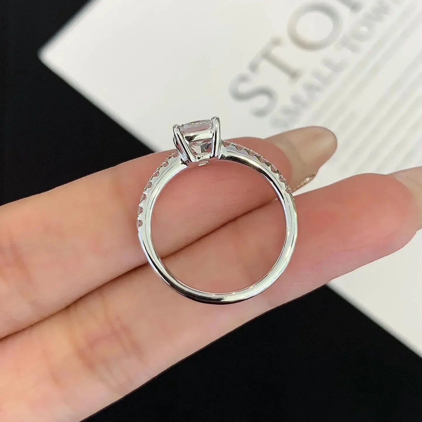 IGI certified cushion lab grown diamond ring, 1.00 CT pavé solitaire engagement ring, luxury bridal wedding jewelry design