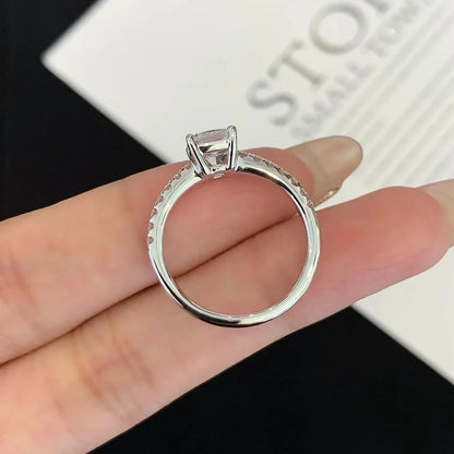 IGI certified cushion lab grown diamond ring, 1.00 CT pavé solitaire engagement ring, luxury bridal wedding jewelry design