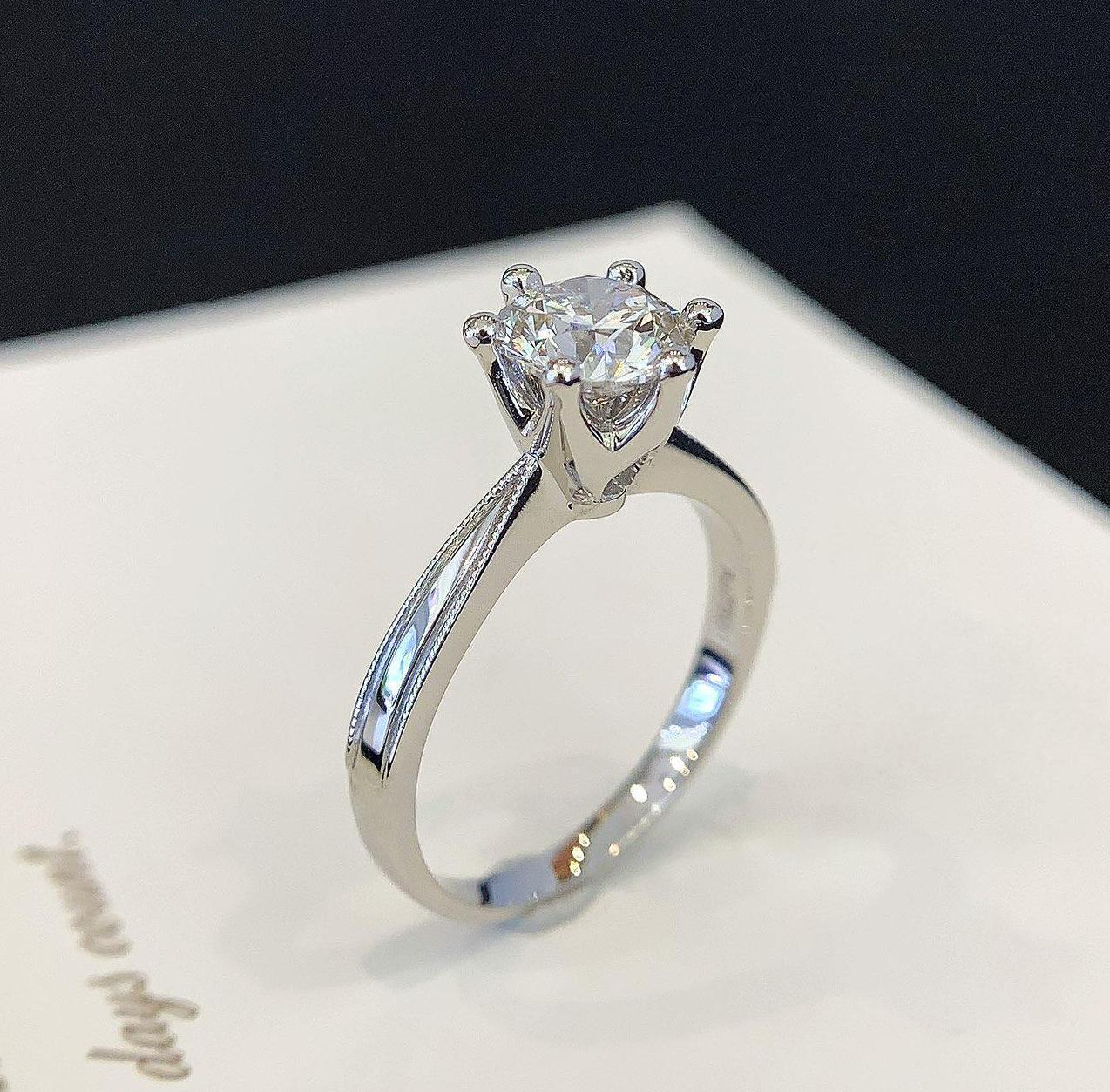 Round lab created diamond ring 1.20ct, basket pave engagement ring, IGI certified, minimalist bridal ring, anniversary gift, fine jewelry