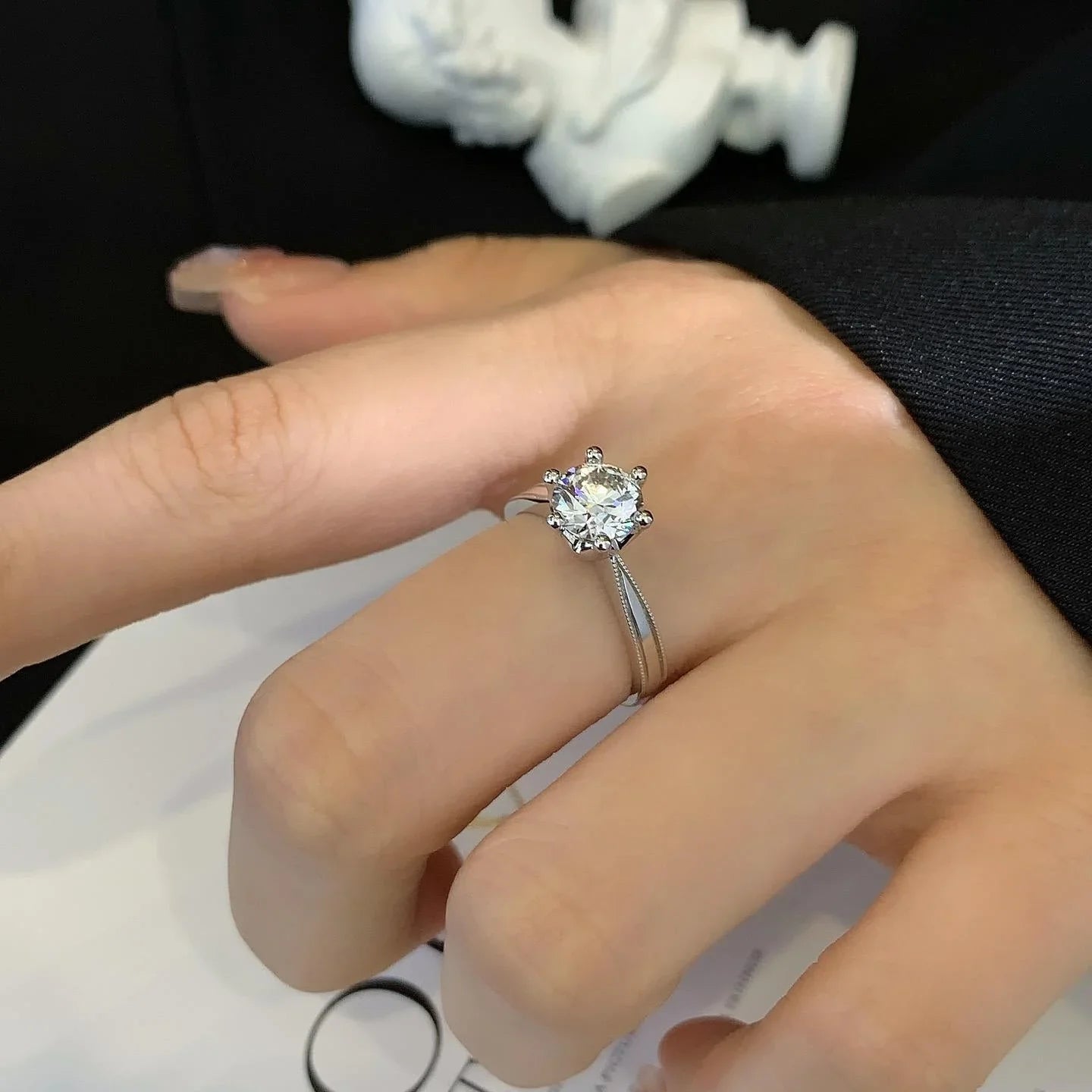 1.20ct round lab diamond ring, pavé basket setting engagement ring, sustainable bridal jewelry, wedding band alternative, women gift