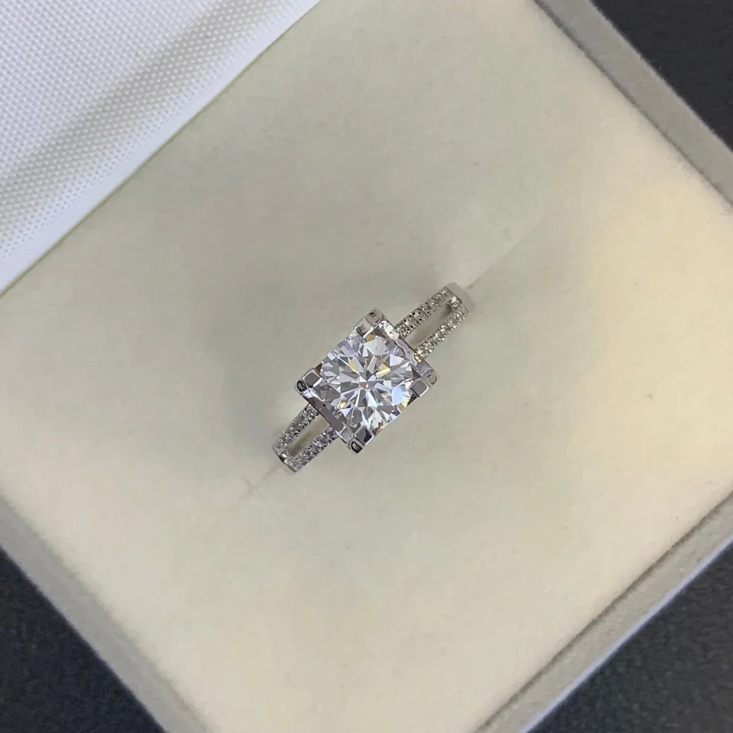 Elegant 1.20ct round lab grown diamond ring with split shank setting, IGI certified engagement ring, timeless bridal jewelry style