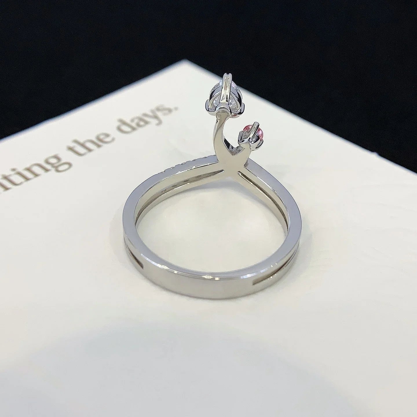 1.20TCW Heart & Fancy Round Lab Grown Diamond Engagement Ring | Toi Et Moi Double Band Setting | IGI Certified 