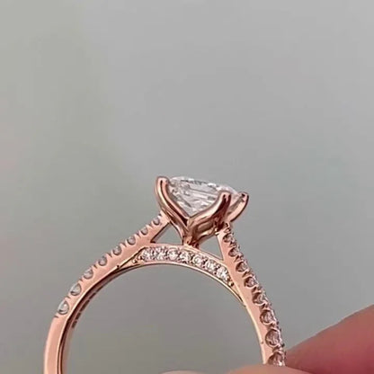 IGI certified 1.20TCW princess cut lab created diamond engagement ring with cathedral setting, elegant bridal jewelry, luxury solitaire ring