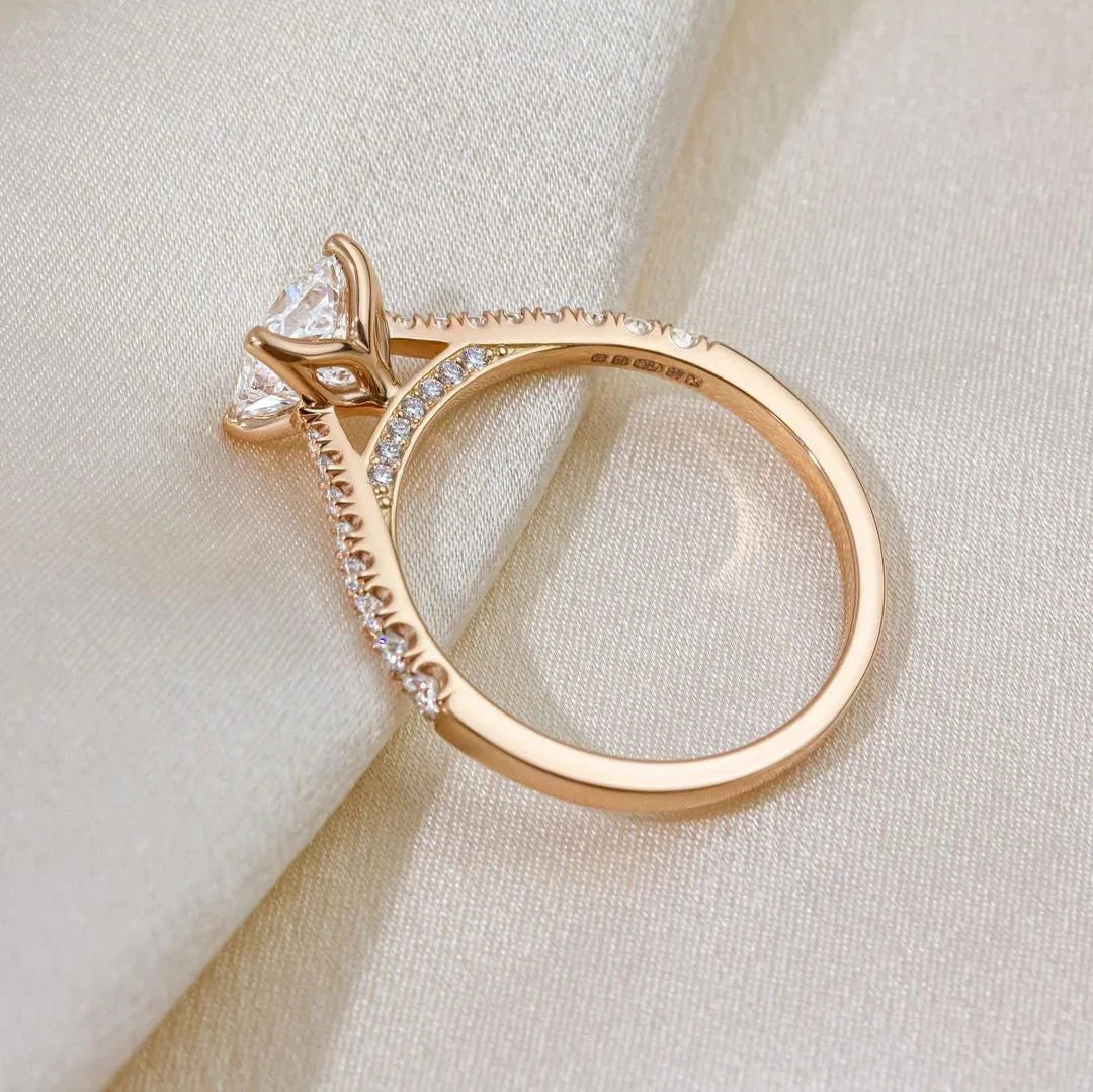 Princess cut lab grown diamond ring 1.20TCW, cathedral engagement setting, sustainable bridal jewelry, fine diamond solitaire ring design