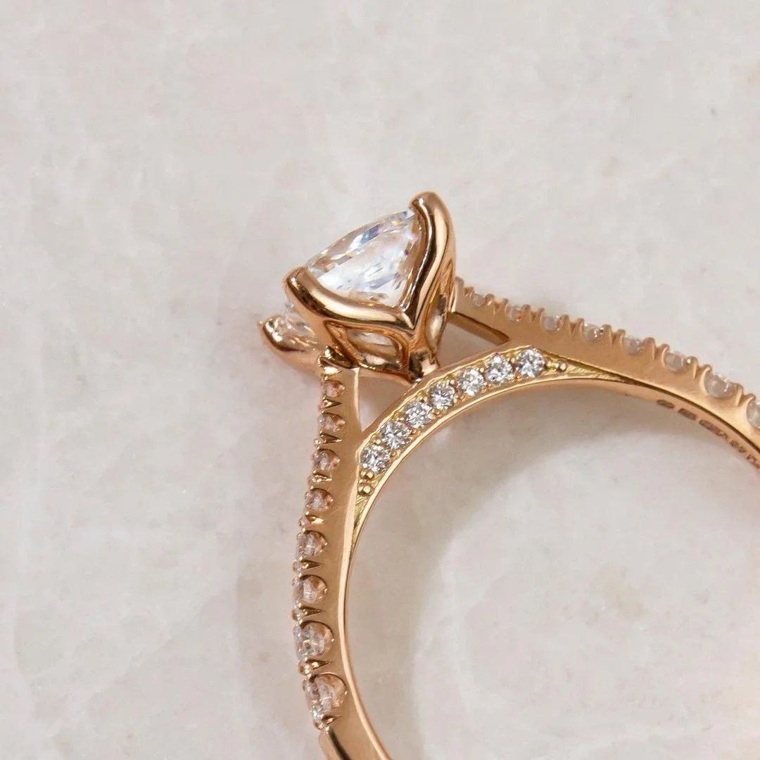 Elegant 1.20TCW princess lab grown diamond engagement ring in cathedral setting, IGI certified bridal ring, eco friendly fine jewelry