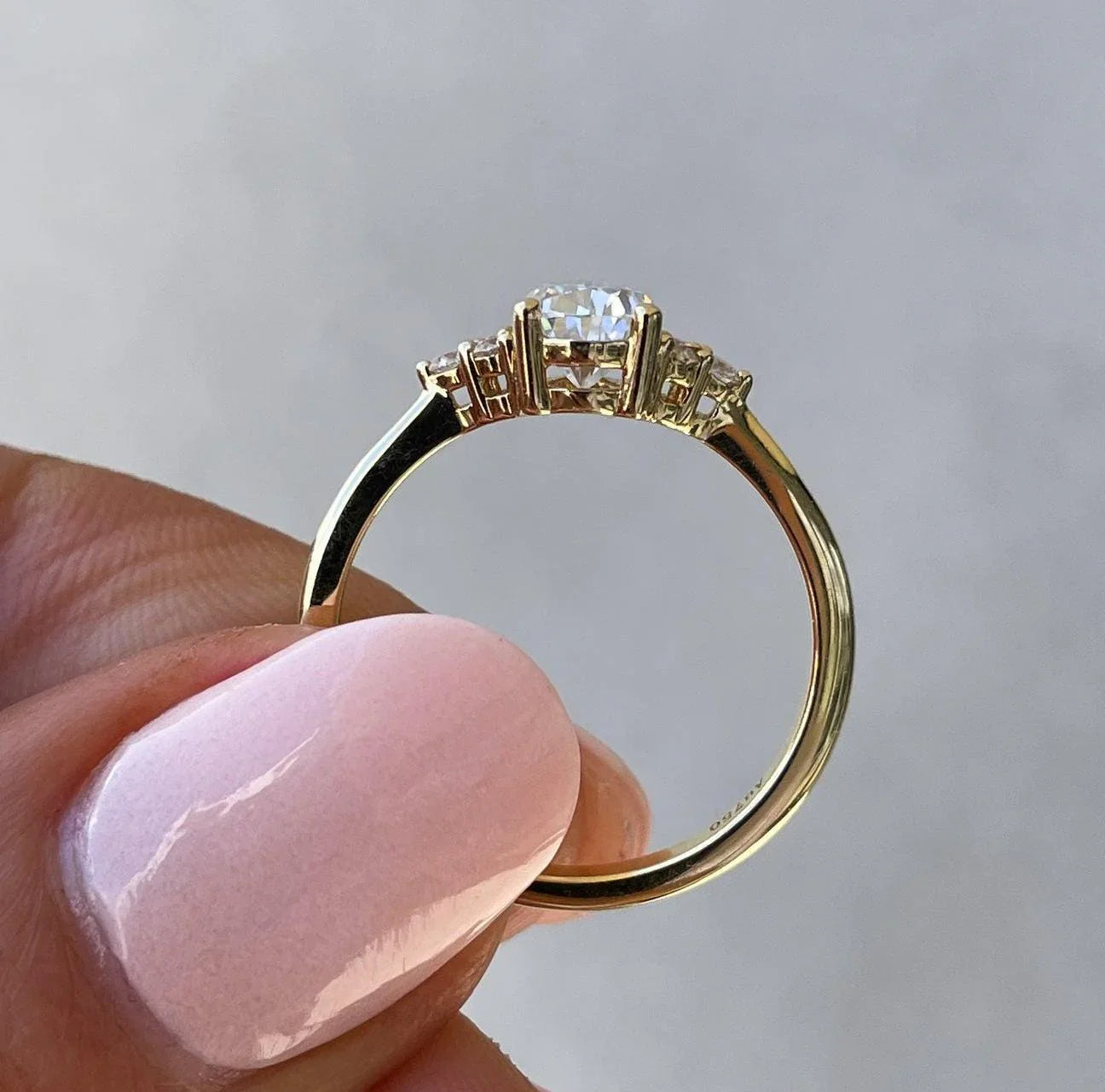 Pear lab grown diamond solitaire engagement ring 1.30TCW, accent stone setting, IGI certified bridal ring, sustainable fine jewelry