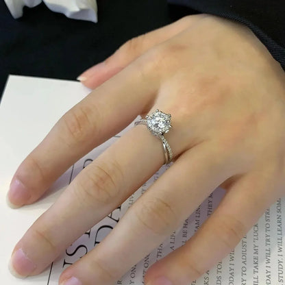 Round lab grown diamond engagement ring 1.30TCW, hidden halo split shank setting, IGI certified, luxury bridal jewelry, eco friendly ring