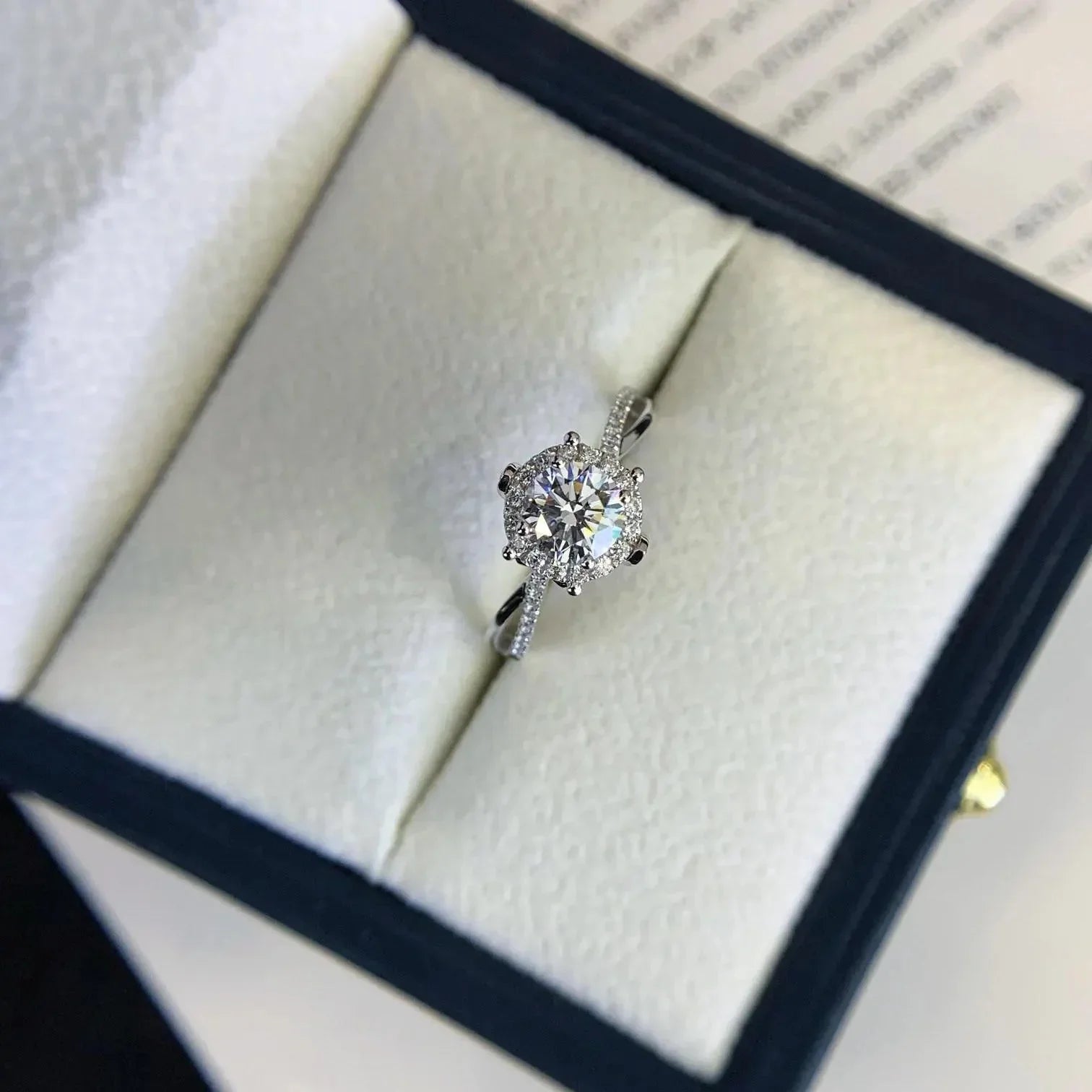 Hidden halo split band round lab grown diamond engagement ring 1.30TCW, IGI certified, sustainable bridal jewelry, elegant proposal ring