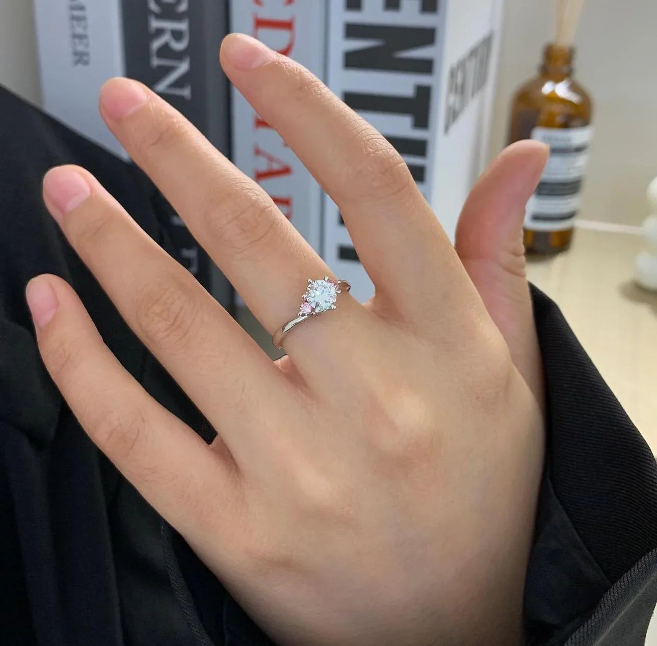 IGI certified 1.40 TCW round lab diamond engagement ring, bypass band design, luxury proposal ring, sustainable fine jewelry