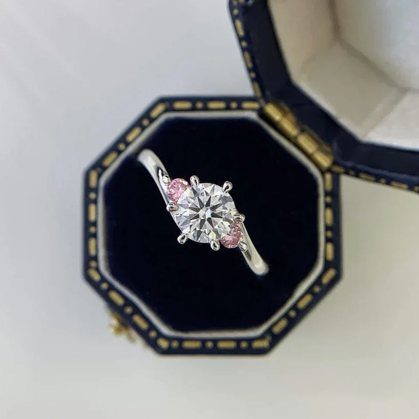 1.40 TCW round lab grown diamond engagement ring, bypass ring design, IGI certified, luxury bridal jewelry, sustainable diamond ring