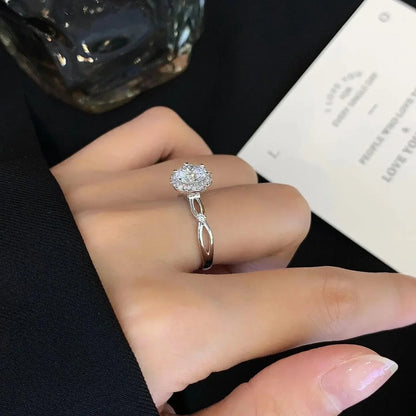 Round cut lab grown diamond criss cross halo ring 1.40 TCW, IGI certified, modern bridal jewelry, ethical luxury engagement ring