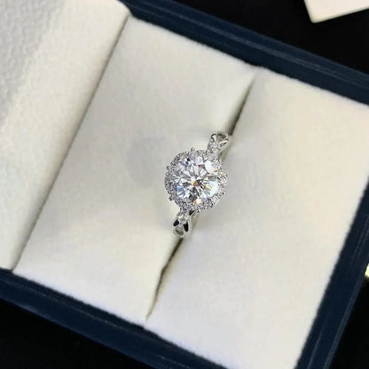 1.40 TCW Round Lab Grown Diamond Engagement Ring | Criss Cross Halo Ring | IGI Certified 