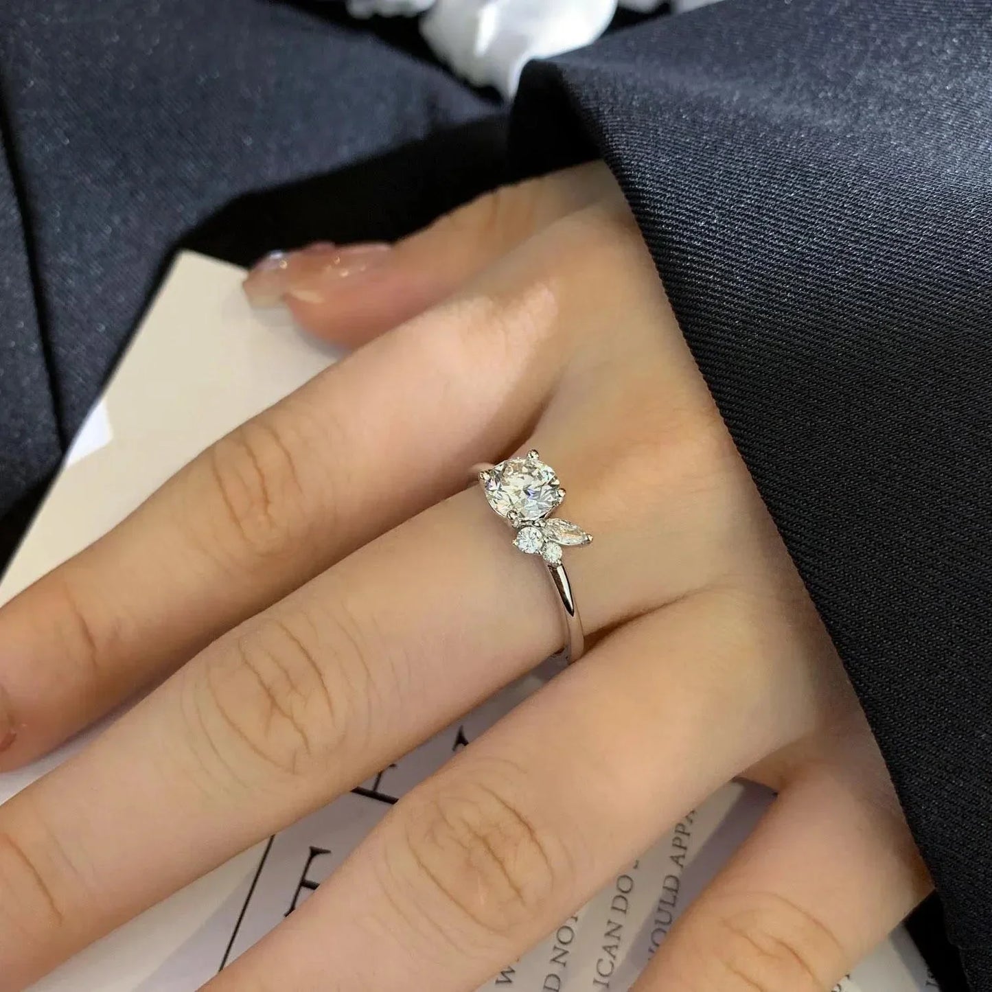 1.40TCW round cut lab grown diamond engagement ring featuring basket pavé band, IGI certified fine diamond wedding jewelry