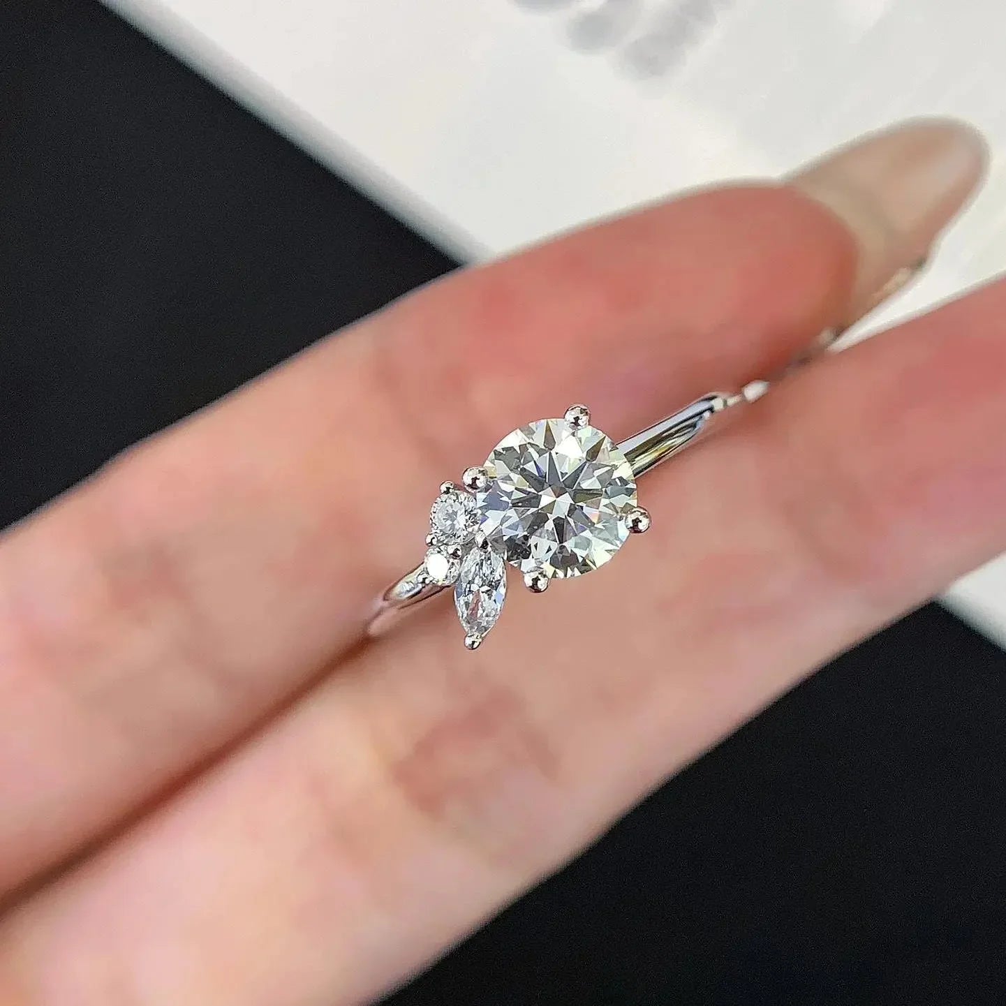 Elegant round lab grown diamond engagement ring with basket pavé setting, 1.40TCW IGI certified bridal ring for modern brides