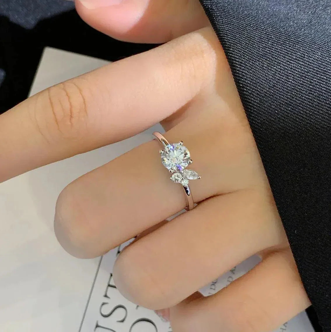 1.40TCW round lab grown diamond engagement ring, basket pavé setting, IGI certified, bridal jewelry, luxury wedding ring for women