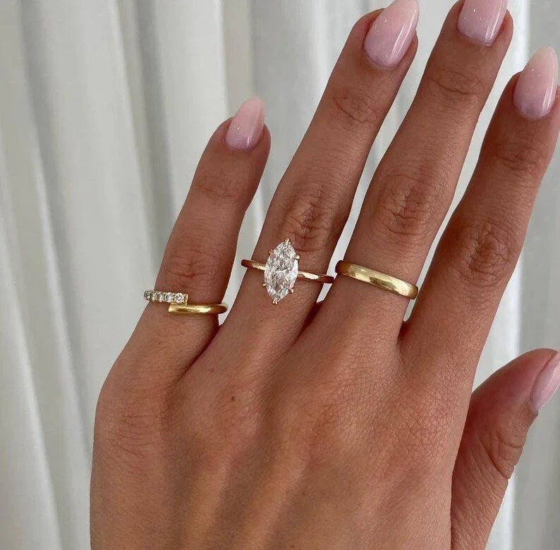1.50 CT Marquise Lab Grown Diamond Engagement Ring | Solitaire Ring | IGI Certified 