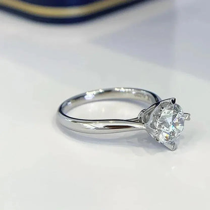 Round lab grown diamond engagement ring 1.50 CT, heart prong solitaire ring, IGI certified diamond, luxury bridal ring, eco friendly jewelry