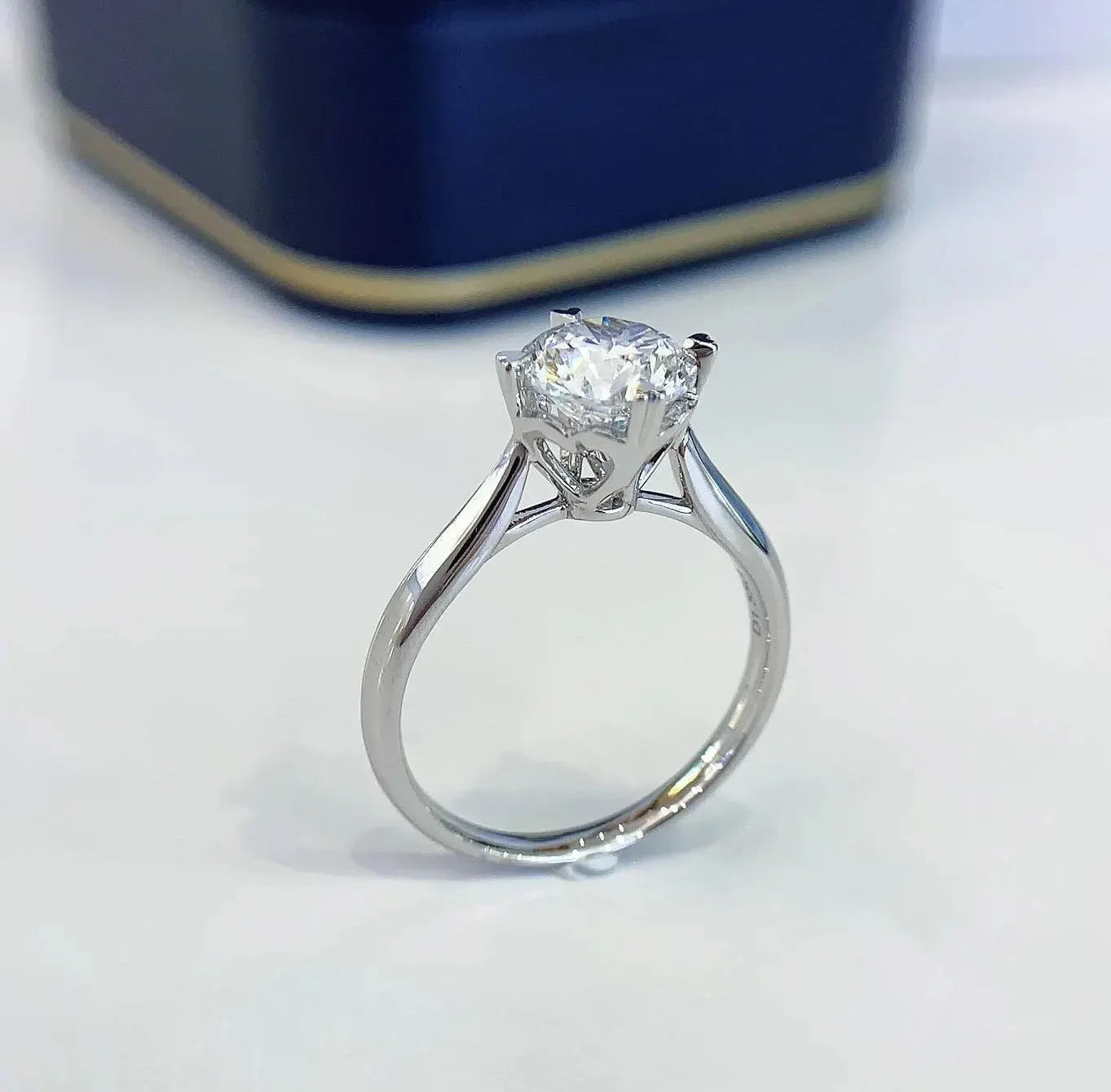 IGI certified 1.50 CT round lab grown diamond engagement ring, heart prong setting, elegant solitaire ring, ethical fine jewelry bridal gift
