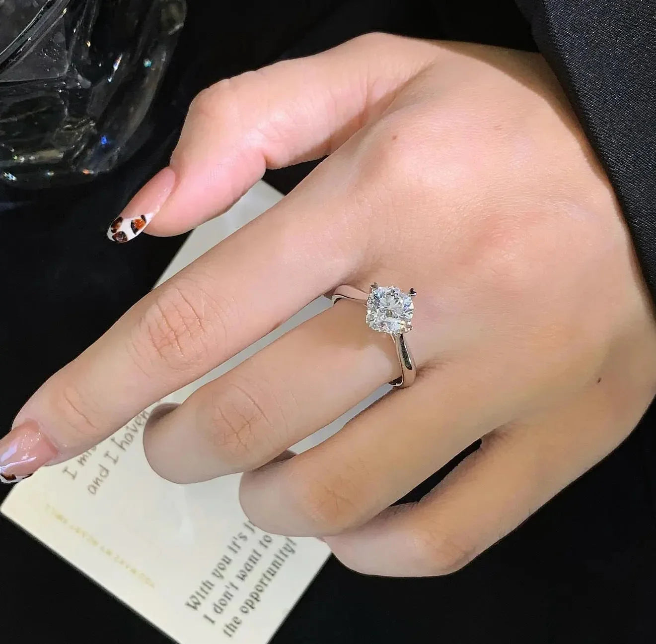 1.50 CT Round Lab Grown Diamond Engagement Ring | Romantic Heart Prong Setting | IGI Certified 