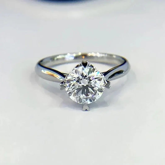 1.50 CT round lab grown diamond engagement ring, heart prong solitaire, IGI certified diamond ring, white gold bridal jewelry, ethical proposal ring