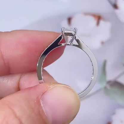 1.50 TCW Emerald Lab Grown Diamond Engagement Ring | Channel Set Ring | White Gold | IGI Certified 