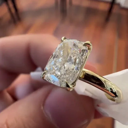 Cushion cut diamond engagement ring 1.50ct lab grown, solitaire setting, IGI certified bridal ring, eco friendly luxury fine jewelry design