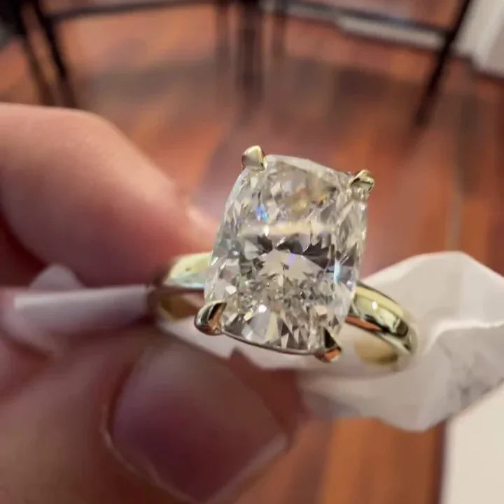 1.50ct Cushion Lab Grown Diamond Engagement Ring | Solitaire Setting | IGI Certified 