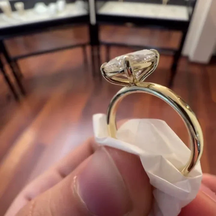 1.50ct Cushion Lab Grown Diamond Engagement Ring | Solitaire Setting | IGI Certified 