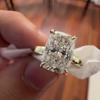 1.50ct Cushion Lab Grown Diamond Engagement Ring | Solitaire Setting | IGI Certified 