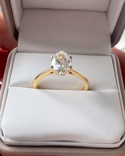 1.50ct Oval Cut Solitaire Floral Setting Lab Grown Diamond Ring Luxurious Engagement Ring and Wedding ring, Anniversary Gift 