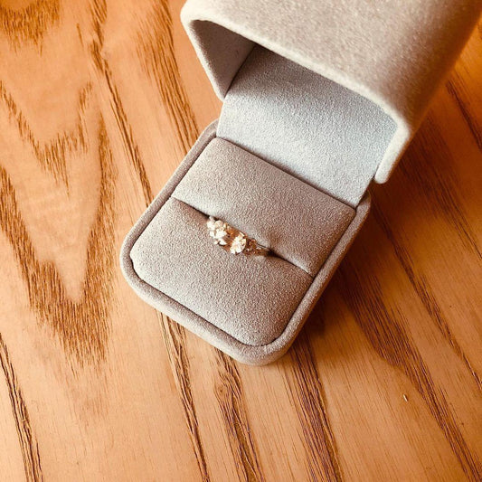 1.50ct oval lab-grown diamond engagement ring, IGI certified three stone side round design, bridal wedding ring, luxury ethical gold jewelry