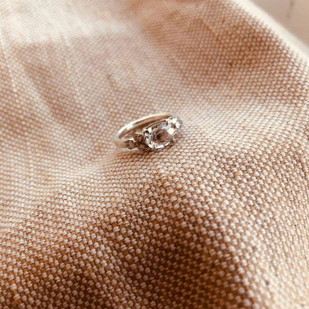 1.50ct oval lab grown diamond engagement ring, IGI certified three stone side round setting, sustainable bridal wedding fine jewelry ring luxury gold ring