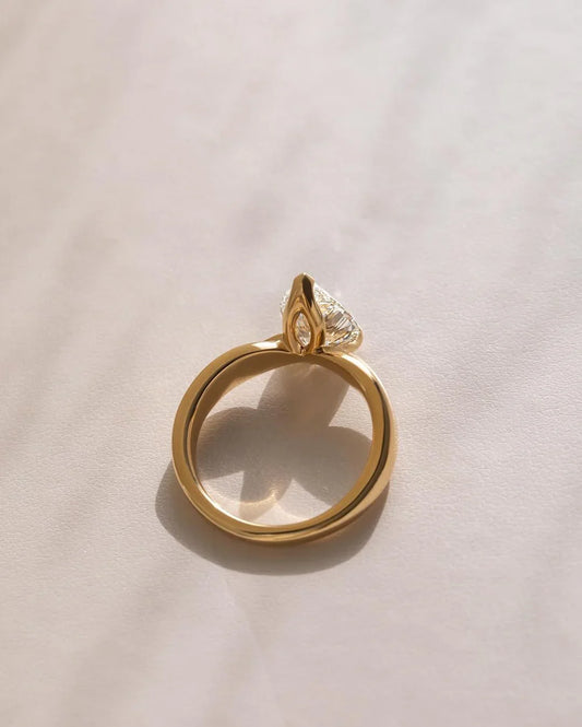 Pear cut engagement ring, lab created diamond solitaire, 1.50ct bridal ring, three prong setting, anniversary gift, wedding jewelry