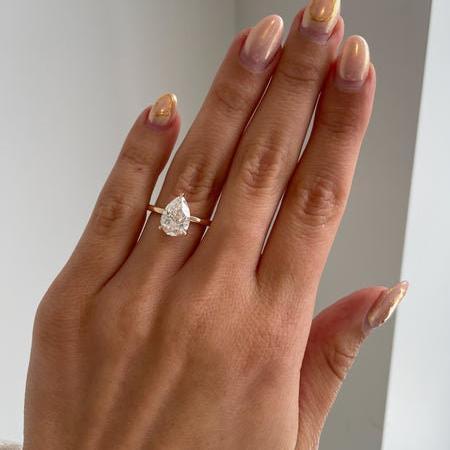 1.50ct Pear Lab Grown Diamond Engagement Ring | Solitaire Setting | IGI Certified 