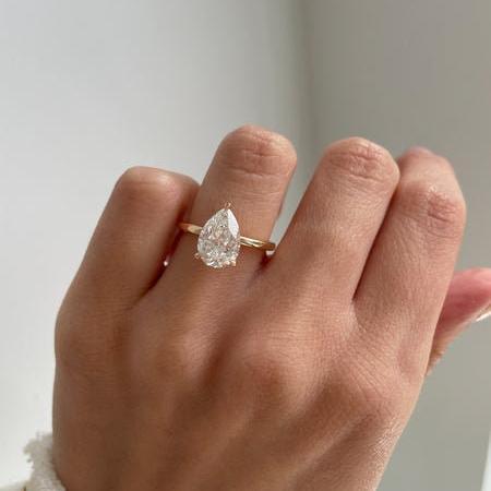 1.50ct pear lab grown diamond engagement ring, solitaire setting, IGI certified diamond ring, bridal jewelry, promise ring gift for women