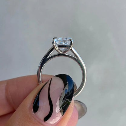 Princess cut solitaire diamond ring, lab grown engagement ring, 1.50ct IGI certified bridal ring, elegant wedding jewelry