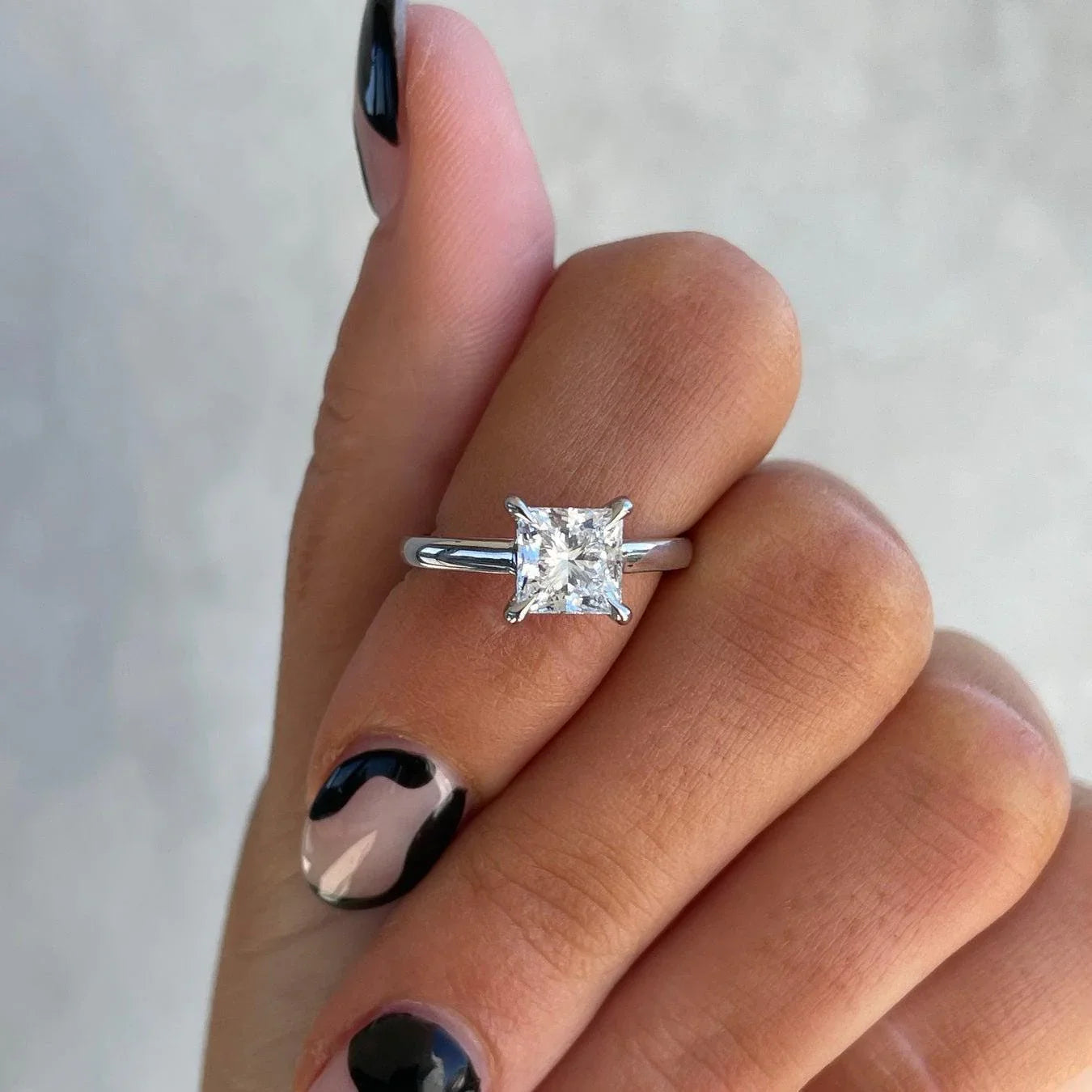 1.50ct Princess Lab Grown Diamond Engagement Ring | Solitaire Setting | IGI Certified 