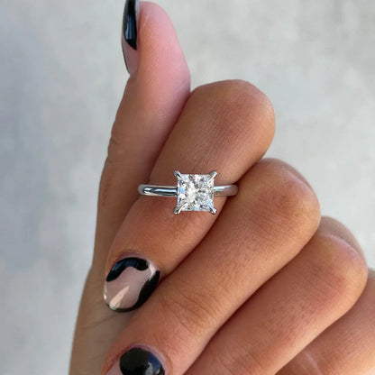 1.50ct Princess Lab Grown Diamond Engagement Ring | Solitaire Setting | IGI Certified 
