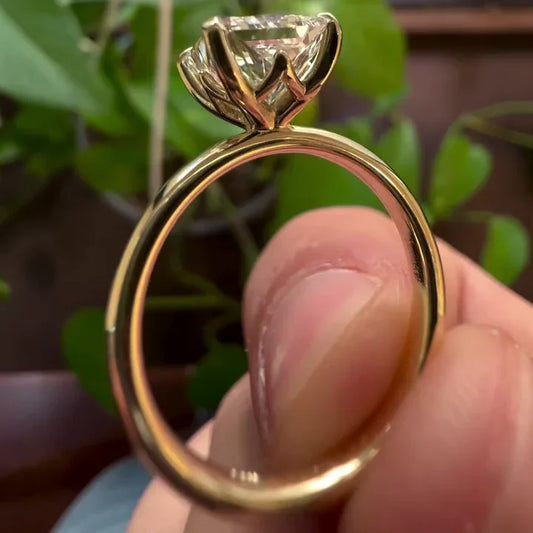 Radiant lab grown diamond engagement ring, 1.50ct solitaire setting, IGI certified diamond ring, promise jewelry for her