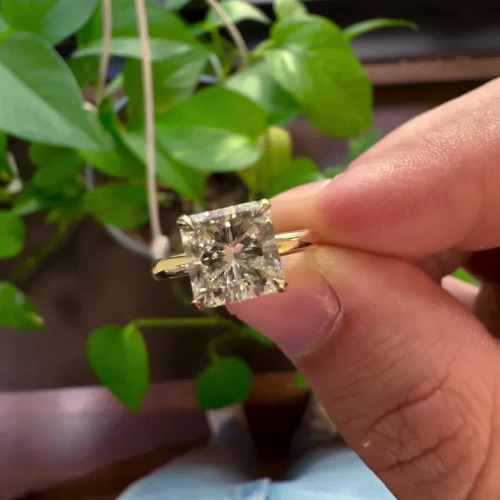Minimalist radiant diamond engagement ring, 1.50ct lab grown solitaire ring, IGI certified jewelry, promise ring for women