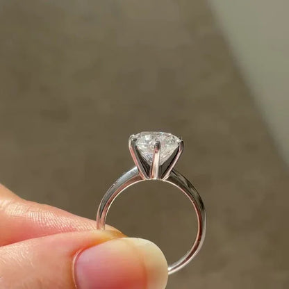 Minimalist round diamond engagement ring, 1.50ct lab grown solitaire ring, 6-prong setting, IGI certified gift for her