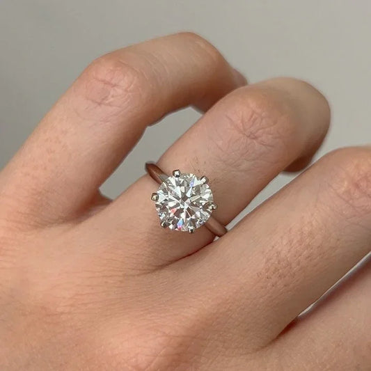 1.50ct round lab grown diamond ring, 6-claw solitaire engagement ring, IGI certified bridal jewelry, wedding gift for women