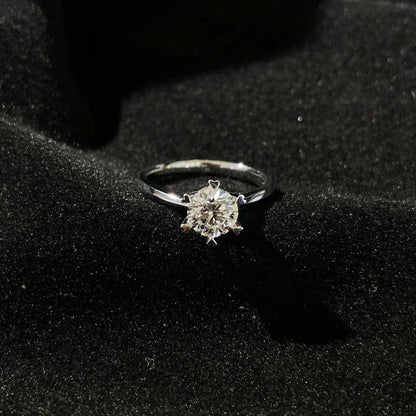 1.50ct Round Lab Grown Diamond Engagement Ring | Six Heart Claw Setting | IGI Certified 