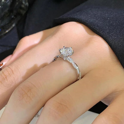 Round pavé diamond engagement ring, lab grown solitaire ring, 1.50ct IGI certified bridal jewelry, promise gift for her