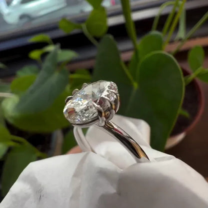 Oval lab grown diamond engagement ring, 1.50CT six-prong solitaire setting, IGI certified wedding ring for her