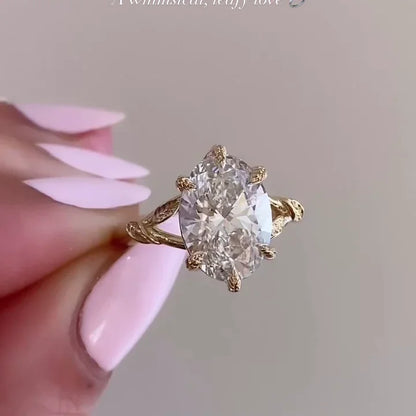 1.50TCW Oval Lab Grown Diamond Engagement Ring | Six-Prong Split Band Setting | IGI Certified 